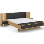 Schwarze Industrial TCHIBO Bettbänke lackiert aus Eiche mit Schublade Breite 250-300cm, Höhe 200-250cm, Tiefe 50-100cm 