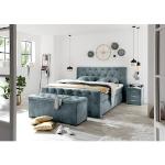 Reduzierte Blaue Bettbänke gepolstert Breite 100-150cm, Höhe 50-100cm, Tiefe 0-50cm 