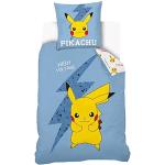 Blaue Motiv Pokemon Pikachu Motiv Bettwäsche aus Baumwolle maschinenwaschbar 140x200 