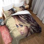 Bettbezug-Set 3D Miley Cyrus Actor, Singer Bettwäsche-Set 1 Bettbezug + 2 Kissen-Set Einzelbettwäsche-Set -Weich Und Atmungsaktiv (Miley Cyrus 07,135 x 200 cm)