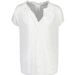 Reduzierte Weiße Kurzärmelige Better Rich V-Ausschnitt Blusenshirts & Schlusen mit Rüschen aus Viskose für Damen Größe XXL 