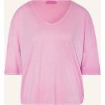 Reduzierte Rosa 3/4-ärmelige Better Rich T-Shirts durchsichtig aus Baumwollmischung für Damen Größe S 