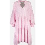 Rosa Stufenkleider mit Rüschen aus Viskose für Damen Größe XL 
