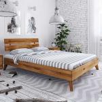 Braune Moderne Basilicana Rechteckige Holzbetten geölt aus Massivholz 180x210 