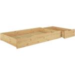 Hellbraune Erst-Holz Betten mit Bettkasten Lackierte aus Massivholz mit Schublade 80x200 