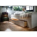 Weiße Betten-ABC Nachhaltige Betten mit Bettkasten lackiert aus Fichte mit Schublade 200x200 