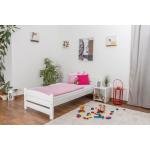 Bettrahmen für Kinder / Kinderbett 90 x 200 cm | Massivholz: Buche | Weiß Lackiert
