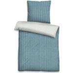 Blaue Moderne Biberna bügelfreie Bettwäsche mit Reißverschluss aus Flanell trocknergeeignet 155x200 1-teilig 
