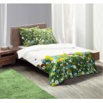Grüne Blumenmuster Moderne Bettwäsche in Übergrößen mit Insekten-Motiv aus Mako-Satin maschinenwaschbar 200x200 