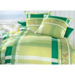 Grüne Gestreifte Moderne Dormisette Feinbiber Bettwäsche mit Reißverschluss aus Renforcé maschinenwaschbar 135x200 