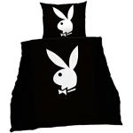 Schwarze Playboy Bettwäsche Sets & Bettwäsche Garnituren mit Reißverschluss aus Baumwolle maschinenwaschbar 155x220 