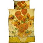 Reduzierte Sonnengelbe Van Gogh Satinbettwäsche mit Blumenmotiv mit Reißverschluss aus Satin maschinenwaschbar 155x220 