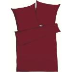 Reduzierte Rote Unifarbene KAEPPEL Seersucker Bettwäsche mit Reißverschluss aus Baumwolle maschinenwaschbar 155x220 3-teilig 