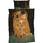 Jugendstil Gustav Klimt Satinbettwäsche mit Reißverschluss aus Baumwolle 2-teilig 