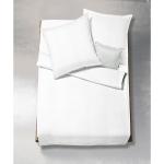 Reduzierte Weiße Bestickte Fleuresse Jade Bio Bettwäsche Sets & Bettwäsche Garnituren mit Reißverschluss aus Mako-Satin 135x200 