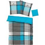 Reduzierte Karo Tom Tailor Biberbettwäsche mit Reißverschluss aus Baumwolle 135x200 3-teilig 