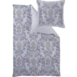 Reduzierte Blaue Blumenmuster Bettwäsche aus Damast 135x200 