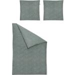 Grüne IRISETTE Nachhaltige Biberbettwäsche mit Reißverschluss aus Baumwolle maschinenwaschbar 200x200 