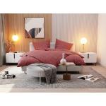 Rote Karo Bettwaesche-mit-Stil Bettwäsche Sets & Bettwäsche Garnituren mit Reißverschluss aus Flanell 200x200 