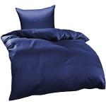 Dunkelblaue Unifarbene Bettwaesche-mit-Stil Bettwäsche Sets & Bettwäsche Garnituren aus Jersey 135x200 