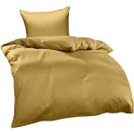 Goldene Unifarbene Bettwaesche-mit-Stil Bettwäsche Sets & Bettwäsche Garnituren aus Jersey 155x220 