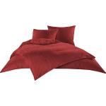 Rote Unifarbene Bettwaesche-mit-Stil Bettwäsche Sets & Bettwäsche Garnituren mit Reißverschluss aus Mako-Satin 155x220 