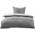 Schwarze Melierte Bettwaesche-mit-Stil Bettwäsche Sets & Bettwäsche Garnituren mit Reißverschluss aus Mako-Satin 155x200 