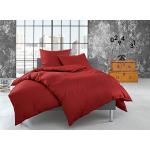 Rote Unifarbene Bettwaesche-mit-Stil Bettwäsche Sets & Bettwäsche Garnituren mit Reißverschluss aus Flanell 