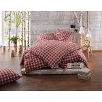 Rote Gingham Landhausstil Bettwaesche-mit-Stil Bettwäsche Sets & Bettwäsche Garnituren mit Reißverschluss aus Baumwolle 135x220 