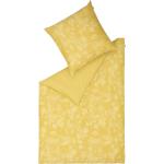 Gelbe Motiv Blumenbettwäsche mit Reißverschluss aus Baumwolle trocknergeeignet 135x200 