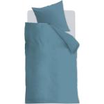 Blaue Unifarbene Bio Motiv Bettwäsche mit Reißverschluss aus Baumwolle 155x220 