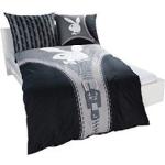 Schwarze Playboy Bettwäsche Sets & Bettwäsche Garnituren mit Reißverschluss aus Baumwolle 135x200 