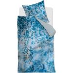 Blaue Motiv Blumenbettwäsche aus Baumwolle 155x220 