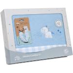 Fleece-Plüsch-Bettlaken-Set Kinderbett "Unicornio Nube" blau & Schnullerketten Musseline mit Clip · 3- Teilig Winter -Bettwäsche-Set für kinderbett · Babys