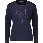 Dunkelblaue Bestickte Langärmelige Betty Barclay T-Shirts aus Jersey für Damen Größe S 