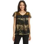 Khakifarbene Batik Halblangärmelige Betty Barclay V-Ausschnitt T-Shirts für Damen Größe S 