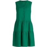 Reduzierte Grüne Unifarbene Ärmellose Betty Barclay Maxi V-Ausschnitt Sommerkleider mit Knopf aus Leinen für Damen Größe XL 