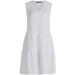 Reduzierte Weiße Unifarbene Ärmellose Betty Barclay Maxi V-Ausschnitt Sommerkleider mit Knopf aus Leinen für Damen Größe L für den für den Sommer 