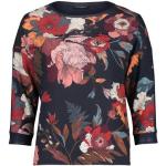 Reduzierte Dunkelblaue Blumenmuster 3/4-ärmelige Betty Barclay U-Boot-Ausschnitt T-Shirts aus Viskose für Damen für den für den Sommer 