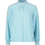 Reduzierte Blaue Langärmelige BETTY & CO Stehkragen Festliche Blusen für Damen Größe 3 XL 