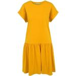 Reduzierte Goldene Halblangärmelige BETTY & CO Mini Sweatkleider aus Baumwolle für Damen Größe L 