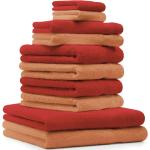 Betz 10-tlg. Handtuch-Set CLASSIC 100% Baumwolle 2 Duschtücher 4 Handtücher 2 Gästetücher 2 Seiftücher Farbe orange und rot - rot 0263