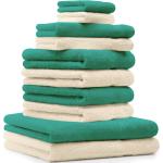 Betz 10-tlg. Handtuch-Set CLASSIC 100% Baumwolle 2 Duschtücher 4 Handtücher 2 Gästetücher 2 Seiftücher Farbe smaragdgrün und beige - blau 1367