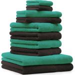 Betz 10-tlg. Handtuch-Set CLASSIC 100% Baumwolle 2 Duschtücher 4 Handtücher 2 Gästetücher 2 Seiftücher Farbe smaragdgrün und dunkelbraun - grün 1369