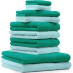 Betz 10-tlg. Handtuch-Set CLASSIC 100% Baumwolle 2 Duschtücher 4 Handtücher 2 Gästetücher 2 Seiftücher Farbe türkis und smaragdgrün - 0956