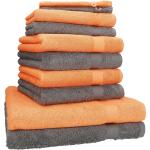 Anthrazitfarbene Betz Handtücher Sets aus Baumwolle 70x140 10-teilig 