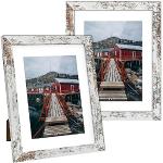 Weiße Moderne Fotowände & Bilderrahmen Sets aus Holz 20x25 2-teilig 