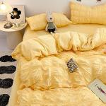 Gelbe Bettwäsche Sets & Bettwäsche Garnituren aus Flanell 240x220 3-teilig 