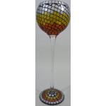 Bella-Vita GmbH Bezauberndes Mosaik Windlicht Pokal groß 40 cm weiß.gelb-orange