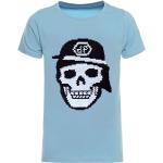 BEZLIT Jungen T-Shirt mit coolen Totenkopf Wende Pailletten Motiv Hellblau 116